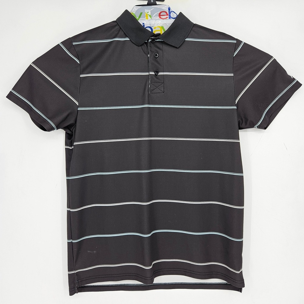 Cinch Shirt Mens Medium‎ Polo Short Sleeve Casual Preppy Western Striped Black